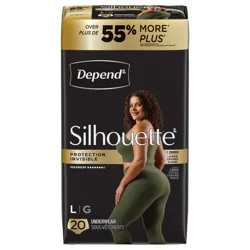 Depend Silhouette Adult Incontinence & Postpartum Bladder Leak Underwear for Women, Maximum Absorbency, Large, Pink, 20 Count