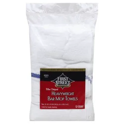 First Street Blue Striped Bar Mop Towels