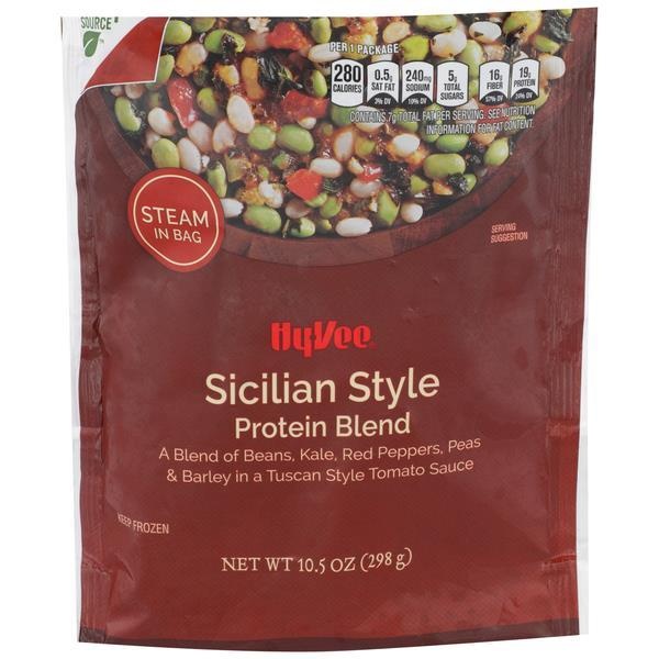 slide 1 of 1, Hy-Vee Sicilian Style Protein Blend Steam In Bag, 10.5 oz