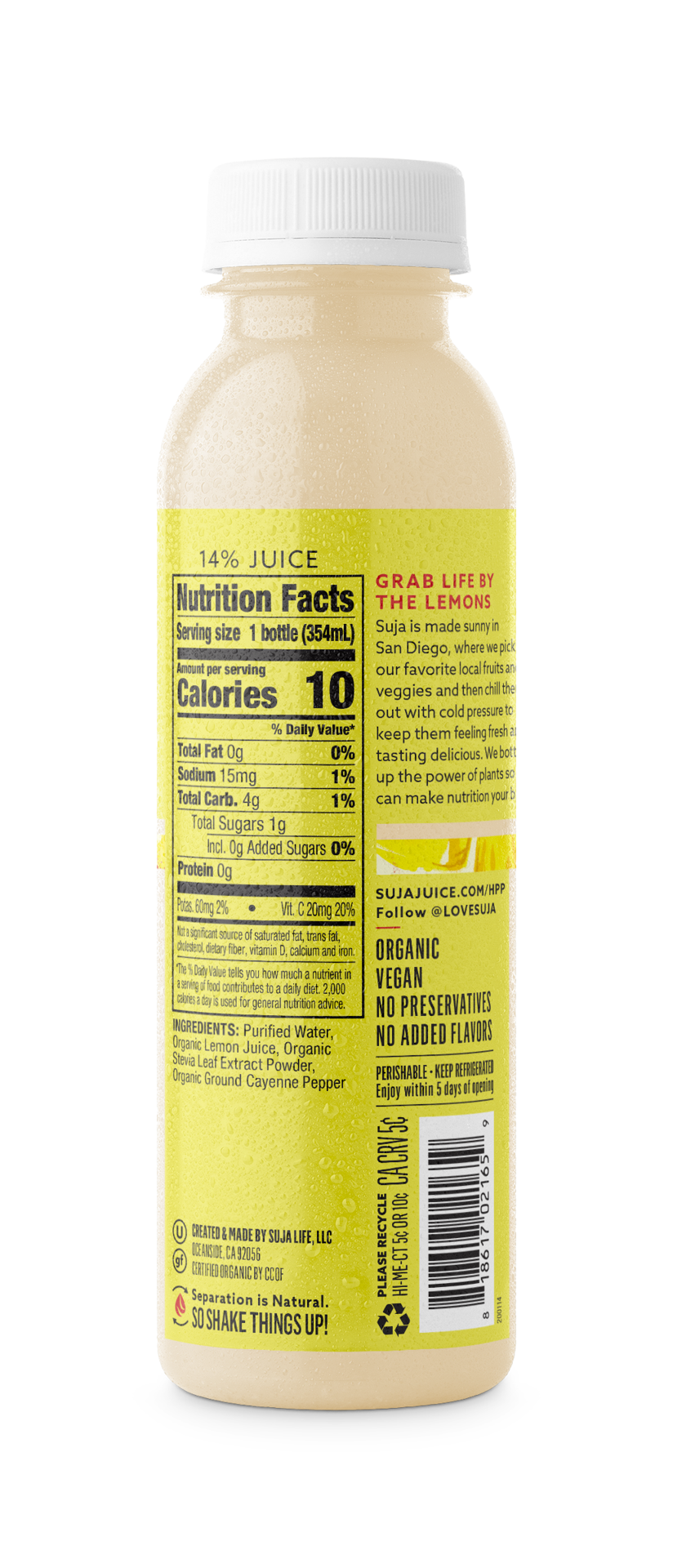 slide 4 of 5, Suja SJ - Lemon Love 12oz/6pk, 12 fl oz