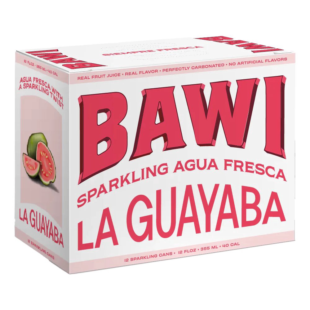 slide 1 of 1, Bawi Pink Guava Sparkling Agua Fresca 12 oz Cans, 12 ct