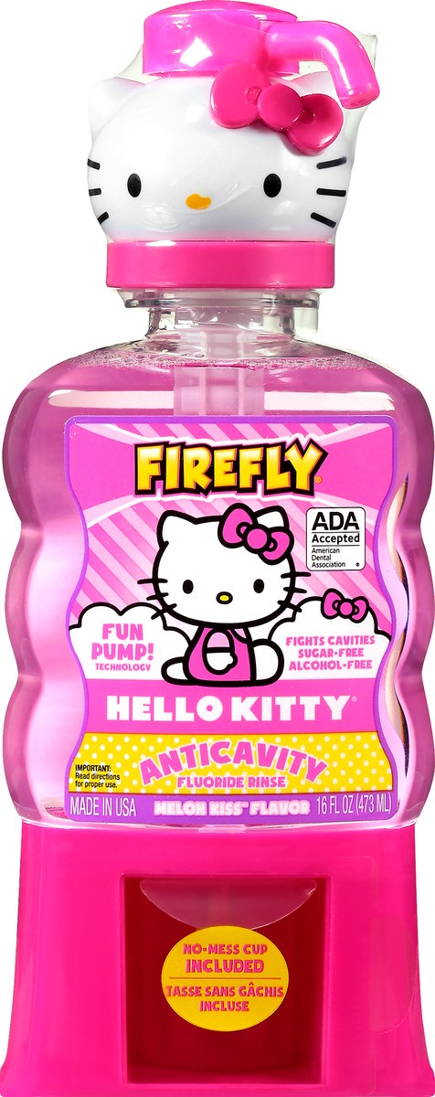 slide 3 of 11, Firefly Hello Kitty Anticavity Melon Kiss Flavor Fluoride Rinse 16 oz, 16 oz