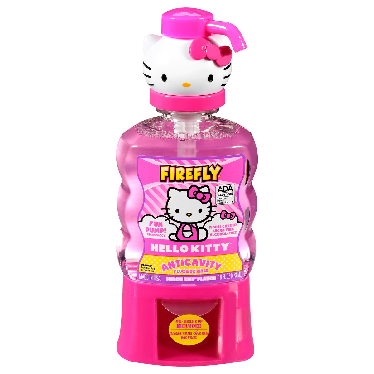 slide 1 of 11, Firefly Hello Kitty Anticavity Melon Kiss Flavor Fluoride Rinse 16 oz, 16 oz