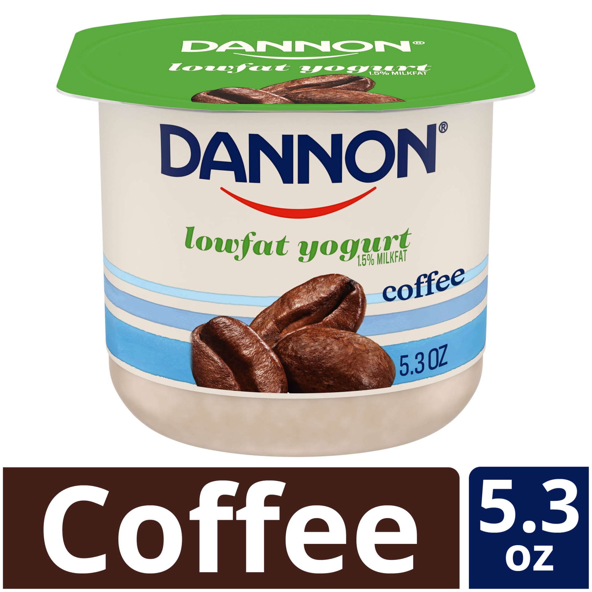slide 1 of 7, Dannon Low Fat Non-GMO Project Verified Coffee Yogurt, 5.3 oz