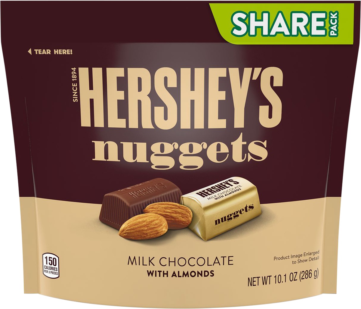 slide 4 of 6, Hershey's Milk Chocolate with Almond Nuggets, 10.1 oz
