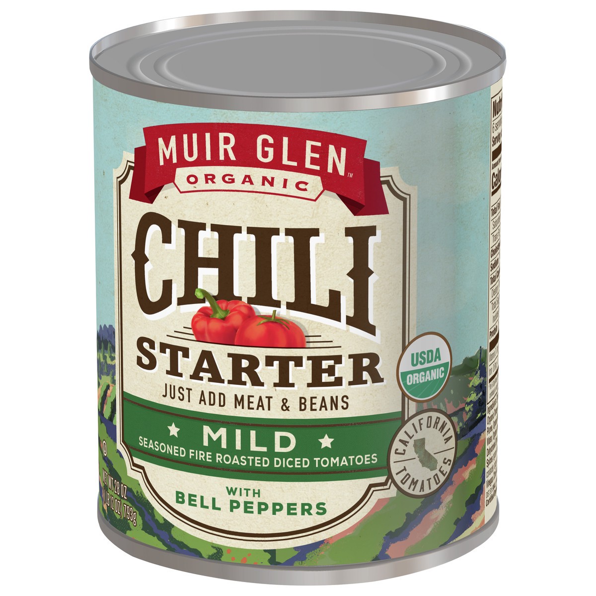 slide 3 of 9, Muir Glen Chili Starter, Seasoned Fire Roasted Diced Tomatoes with Bell Peppers, Mild, 28 oz., 28 oz