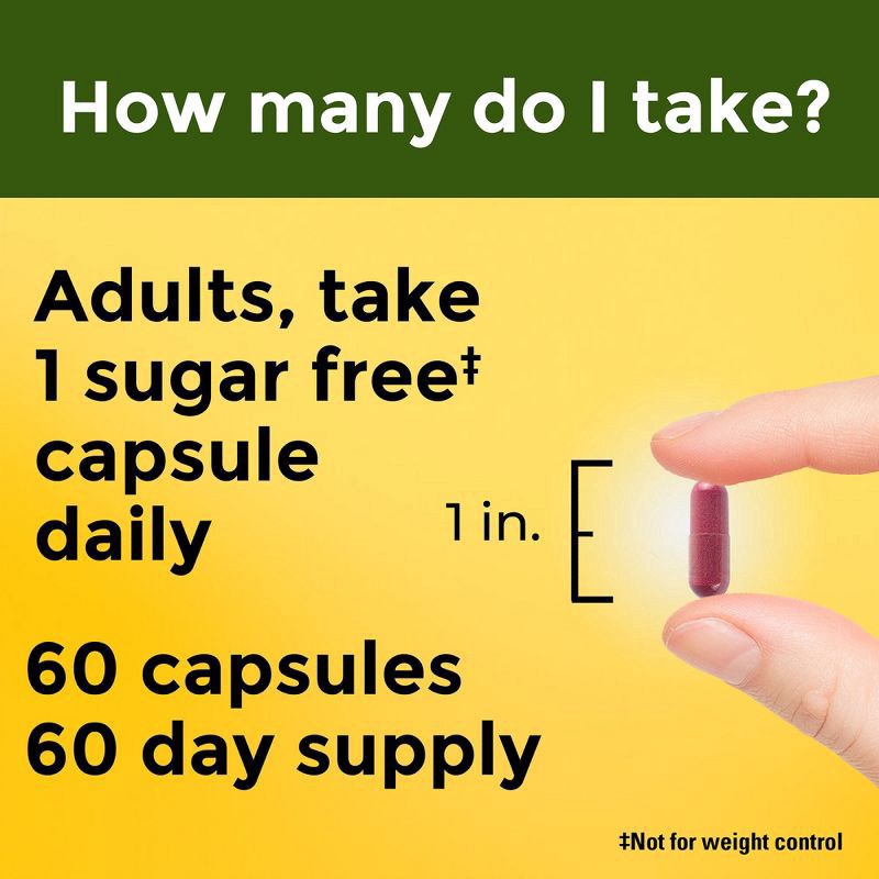 slide 7 of 8, Nature Made Cranberry Supplement 500mg with Vitamin C for Immune & Antioxidant Support, Cranberry Blend for Urinary Tract Health, One Per Day, 60 Capsules, 60 ct