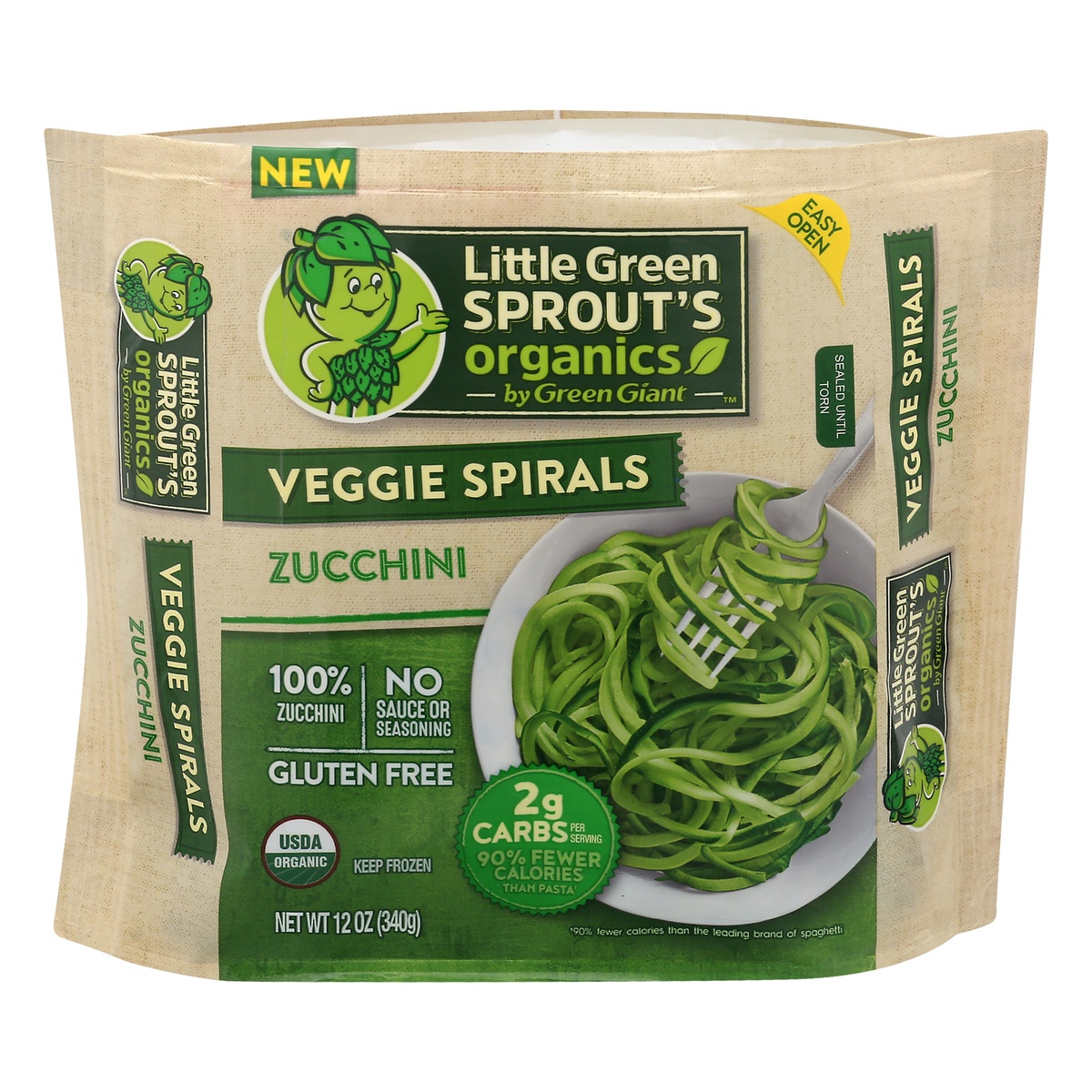 slide 1 of 6, Little Green Sprouts Organics Zucchini Veggie Spirals 12 oz, 12 oz