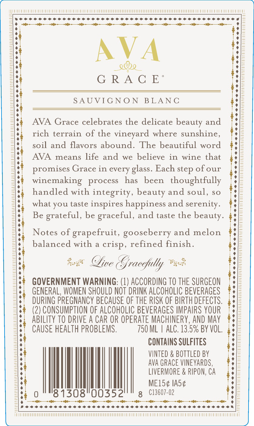 slide 3 of 5, AVA Grace Vineyards Sauvignon Blanc White Wine, 750 ml