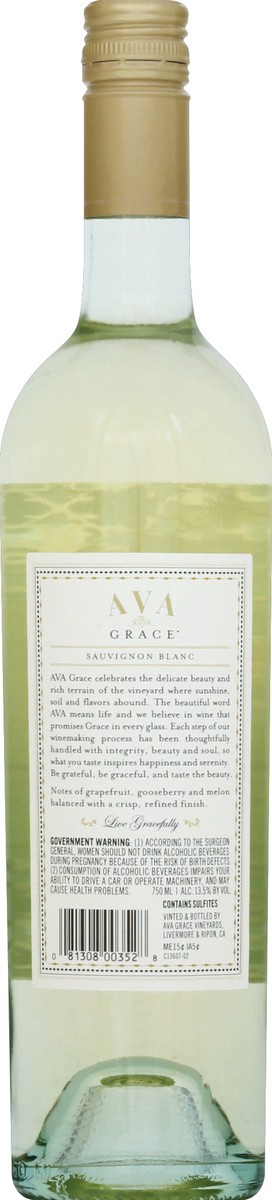 slide 2 of 7, Ava Grace Sauvignon Blanc, White Wine, California 2019, 1 ct, 750ml Bottle, 750 ml