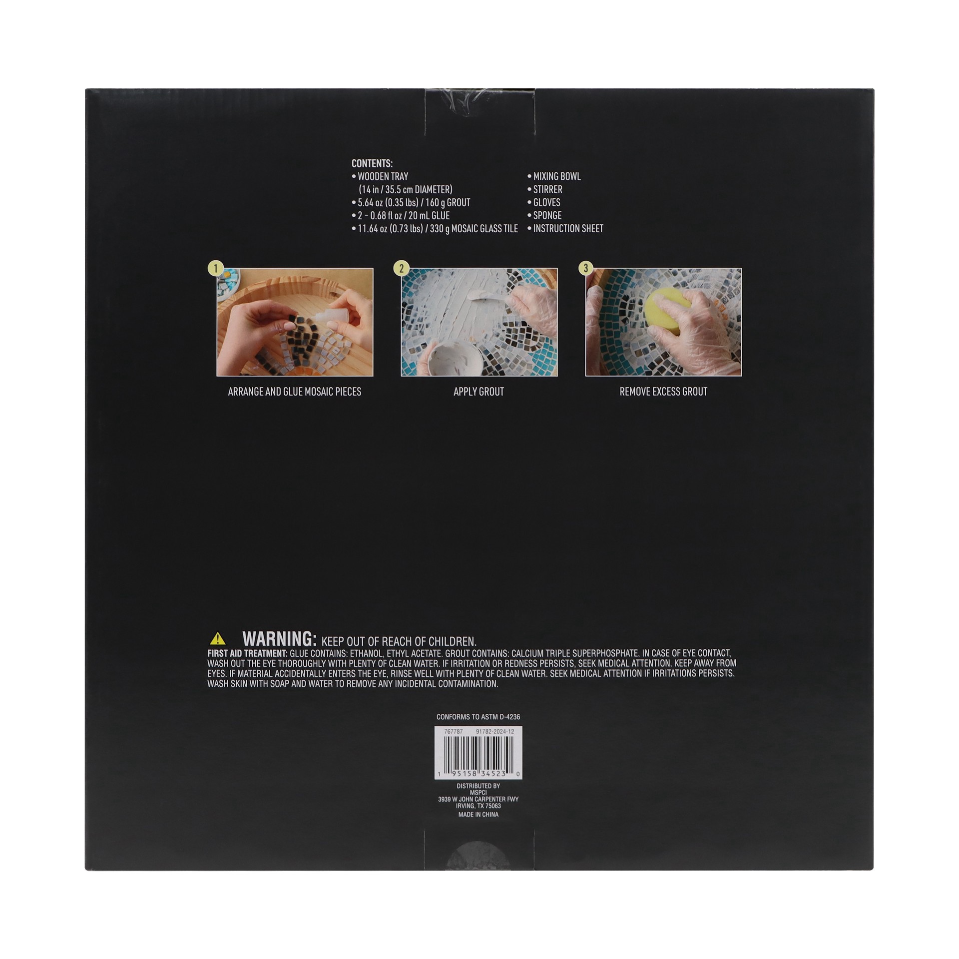 slide 4 of 4, 14" Round Pink Rose Mosaic Tray Kit By Make Market, 14 in