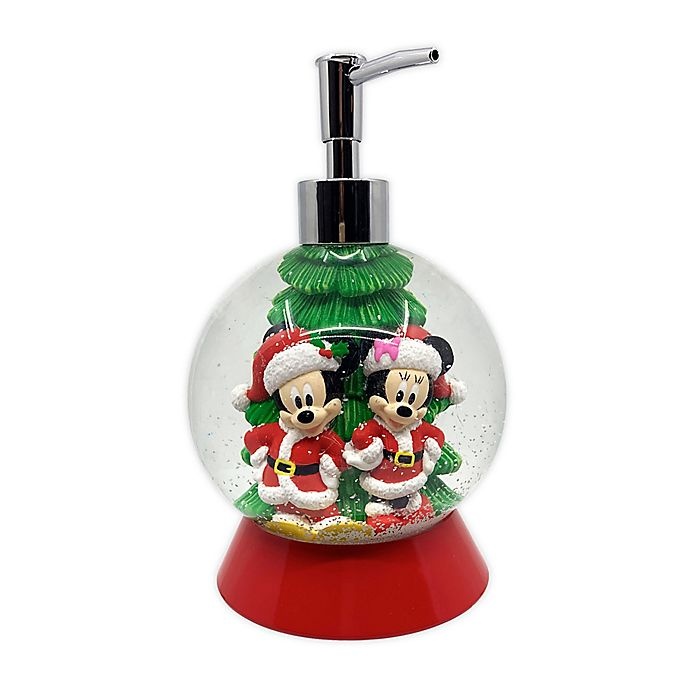 slide 1 of 1, Disney Mickey and Minnie Snow Globe Lotion Pump, 1 ct