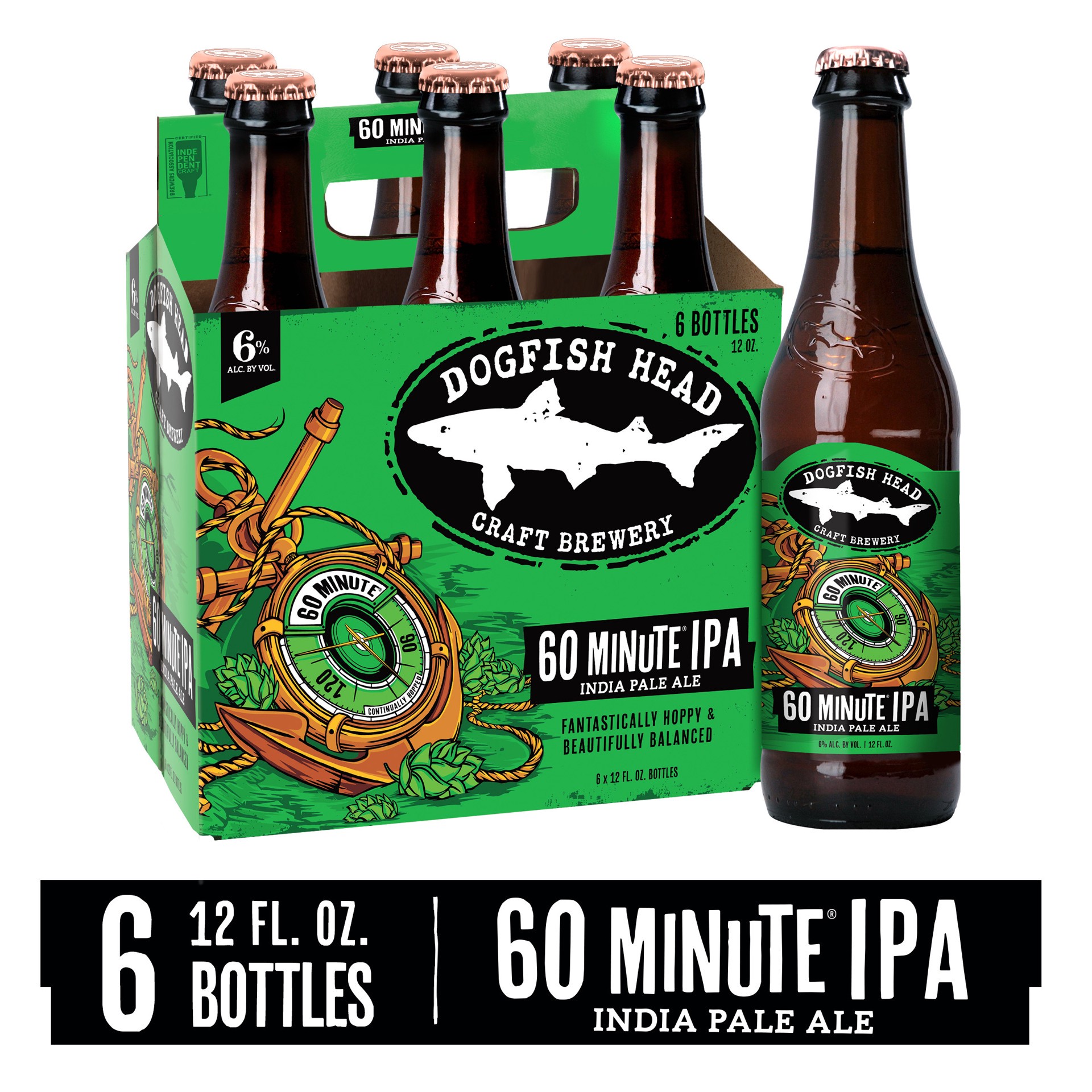 slide 1 of 5, Dogfish Head Beer 60 Minute IPA (12 fl. oz. Bottle, 6pk.), 6 ct; 12 oz