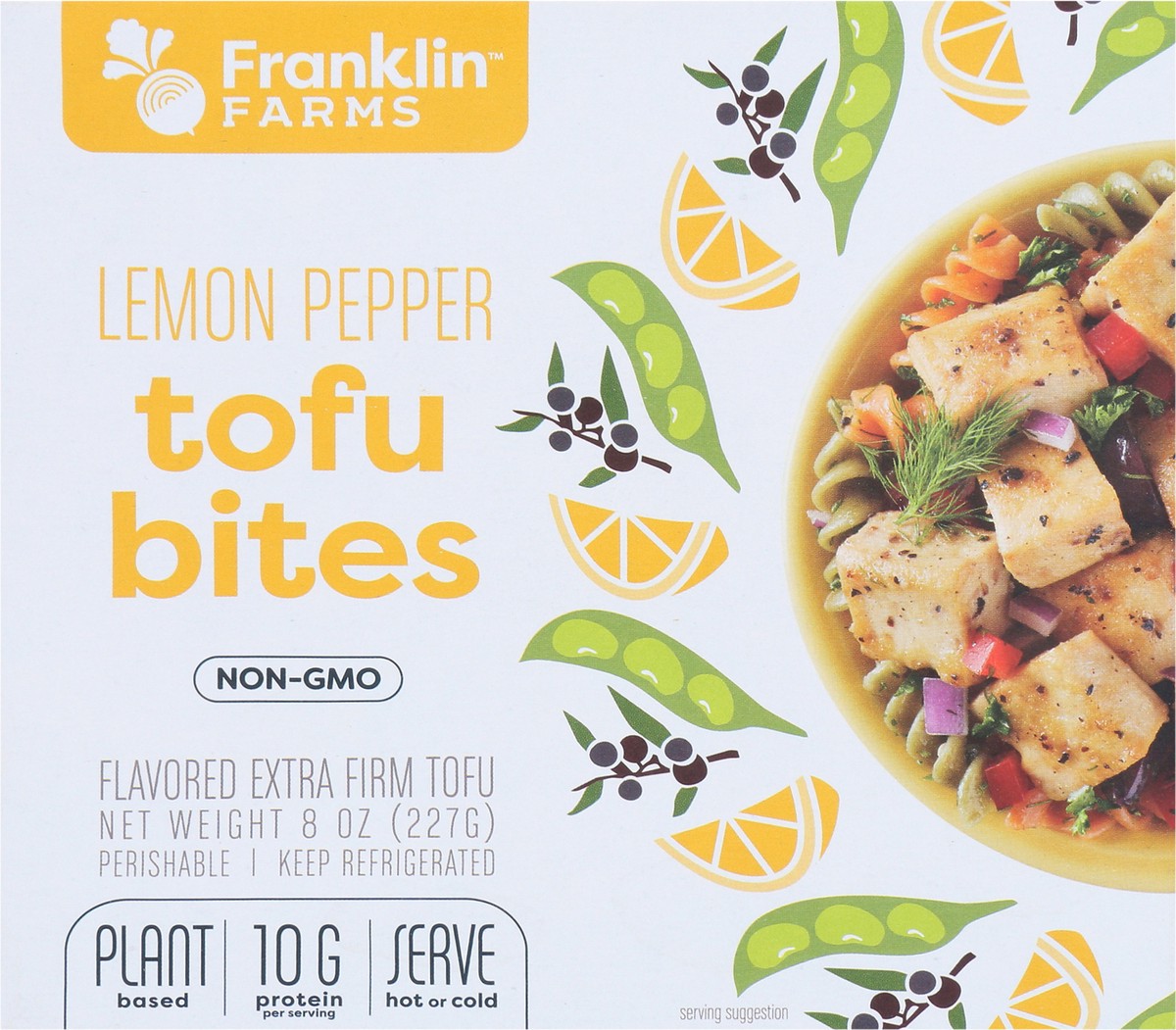 slide 2 of 10, Franklin Farms Lemon Pepper Tofu Bites, 8 oz