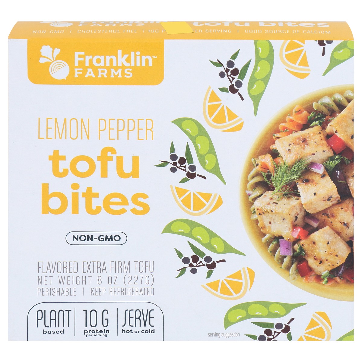 slide 1 of 10, Franklin Farms Lemon Pepper Tofu Bites, 8 oz