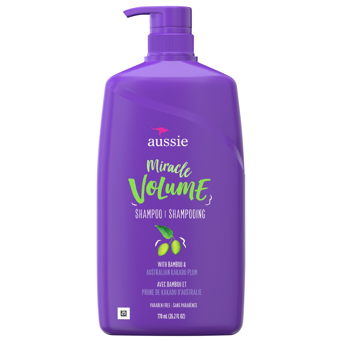 slide 2 of 7, Aussie Miracle Volume with Plum & Bamboo, Paraben Free Shampoo, 26.2 fl oz, 26.20 fl oz