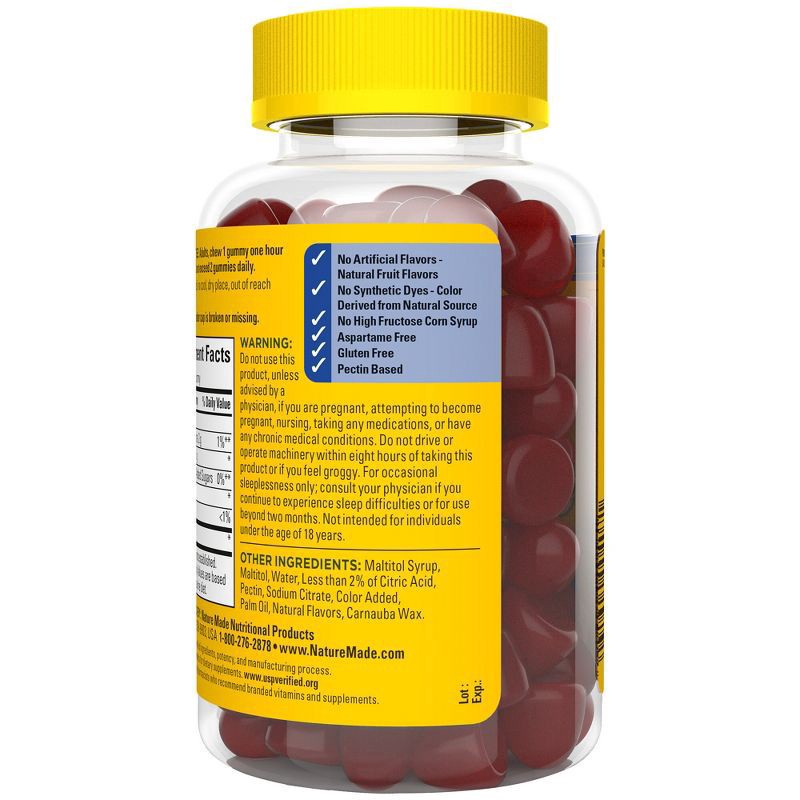 slide 8 of 9, Nature Made Zero Sugar Melatonin Gummies 5mg, Sugar Free Sleep Aid, 70 Count, 70 ct