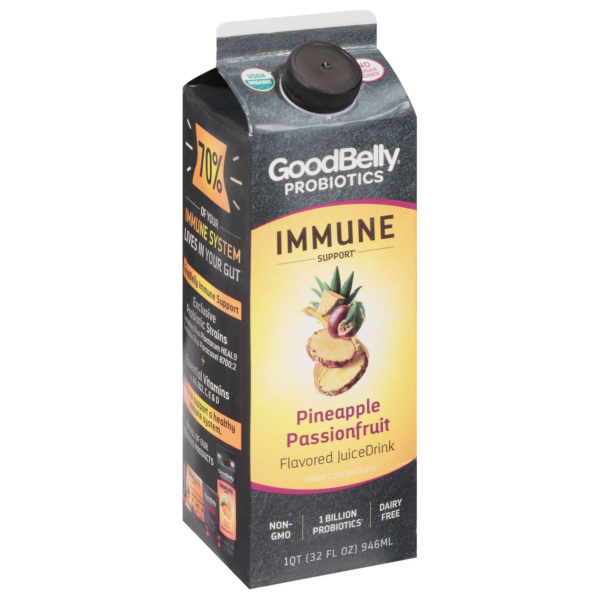 slide 4 of 9, GoodBelly Probiotics Pineapple Passionfruit Flavored Juice Drink 32 fl oz Carton, 1 ct