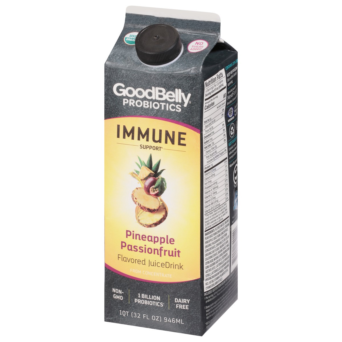 slide 2 of 9, GoodBelly Probiotics Pineapple Passionfruit Flavored Juice Drink 32 fl oz Carton, 1 ct