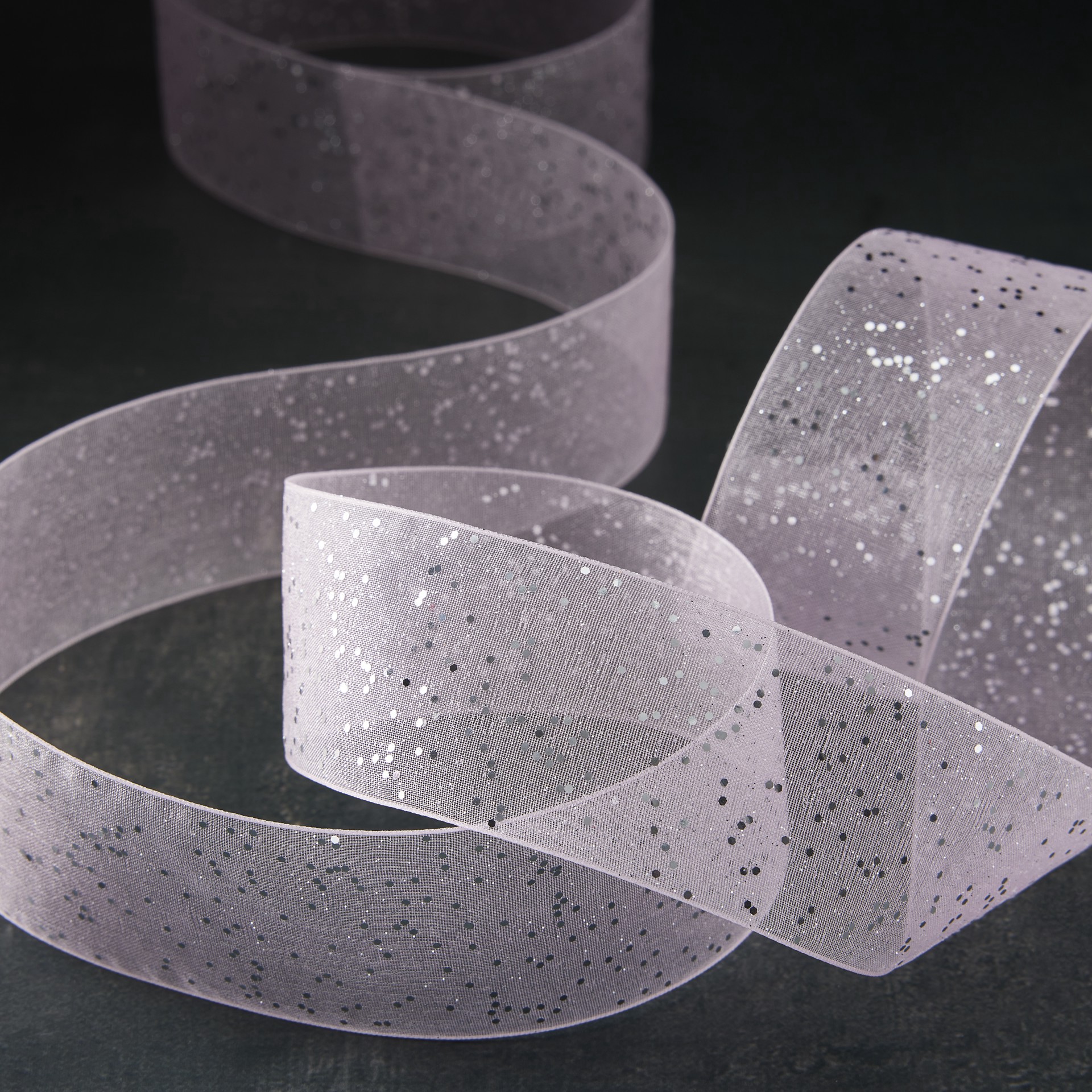 slide 3 of 4, 1.5" X 3yd. Sheer Glitter Ribbon By Celebrate It, 1.5 in x 3 yd