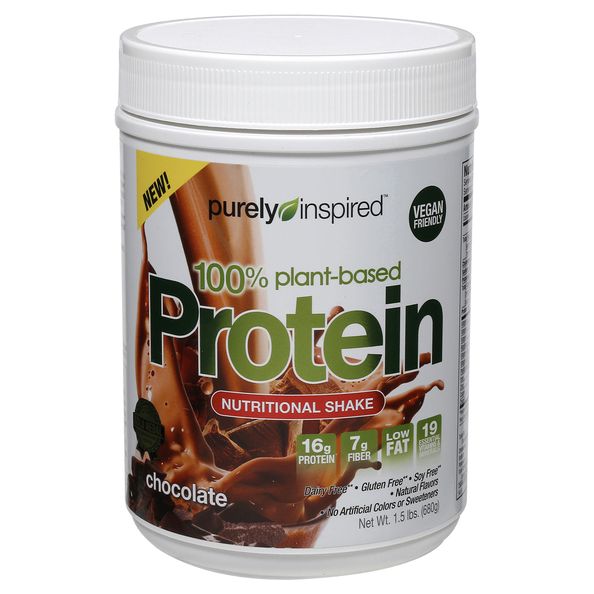 slide 1 of 3, Purely Inspired Organic Chocolate Protein Powder Supplement, 24 oz