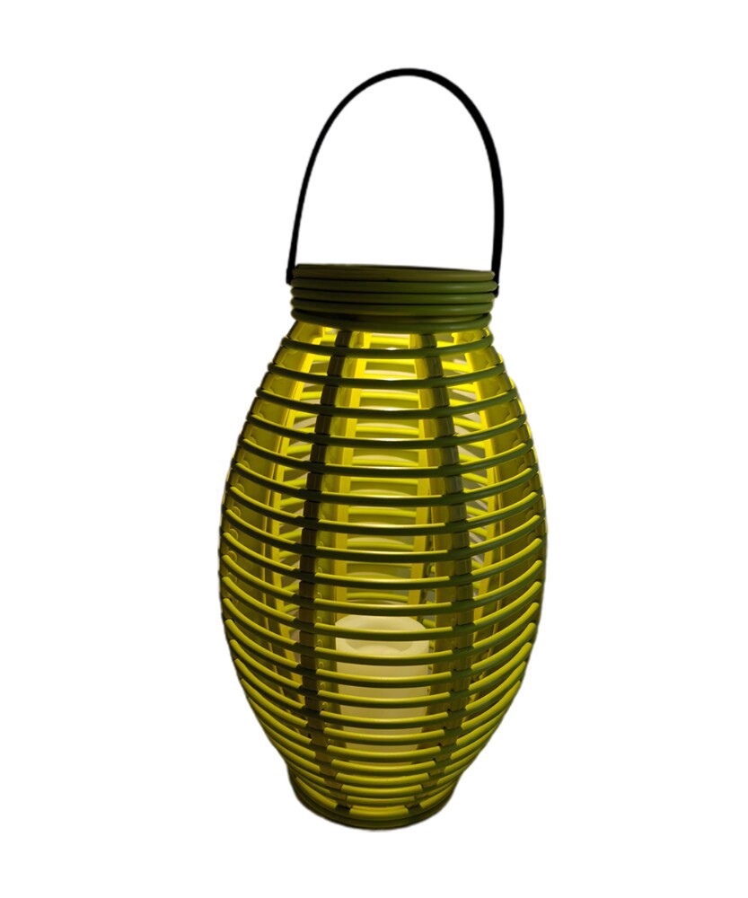 slide 3 of 3, EDL Solar Lantern - Green, 12.2 in
