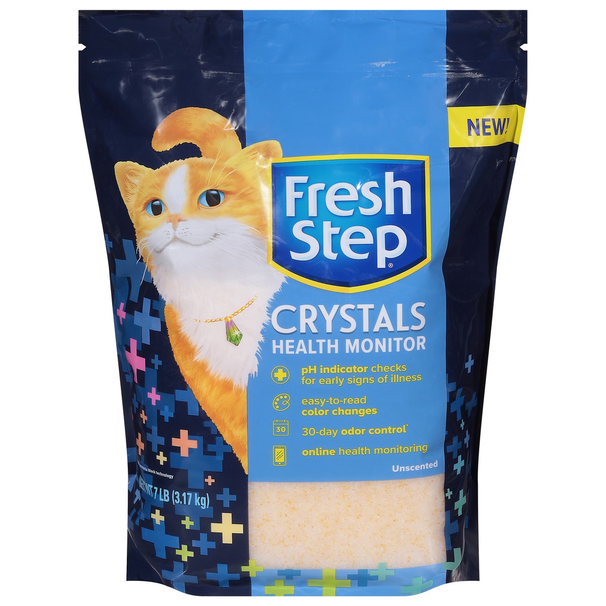 slide 5 of 9, Fresh Step Crystals Health Monitoring Litter, Unscented, 7 Pounds, 7 lb