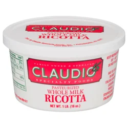 Claudio Whole Milk Ricotta Cheese 1 lb