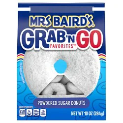 Mrs. Baird's Grab 'n Go Powdered Sugar Donuts, 10 oz