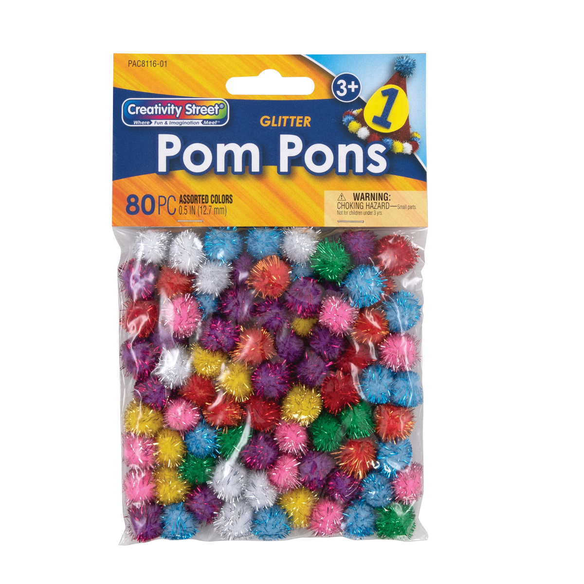 slide 1 of 9, Creativity Street Pompons 80 ea, 80 ct