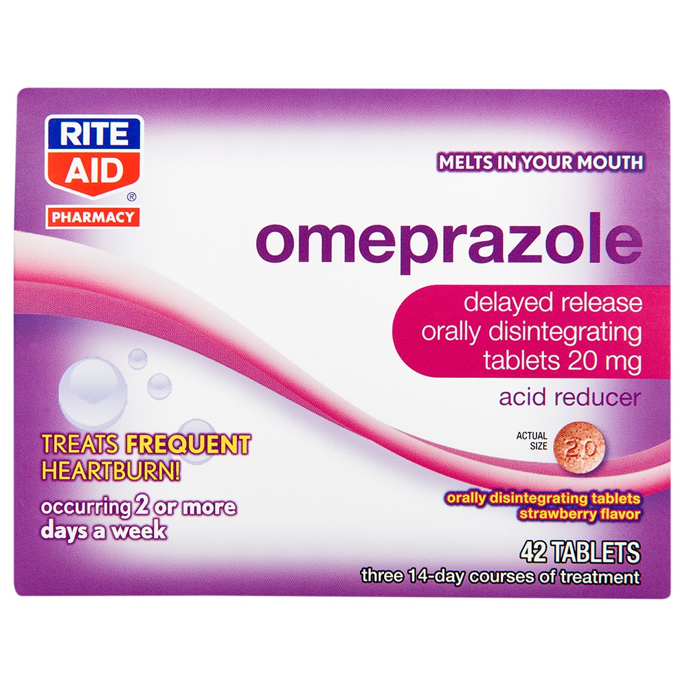 slide 1 of 1, Rite Aid Ra Omeprazole Odt, 42 ct