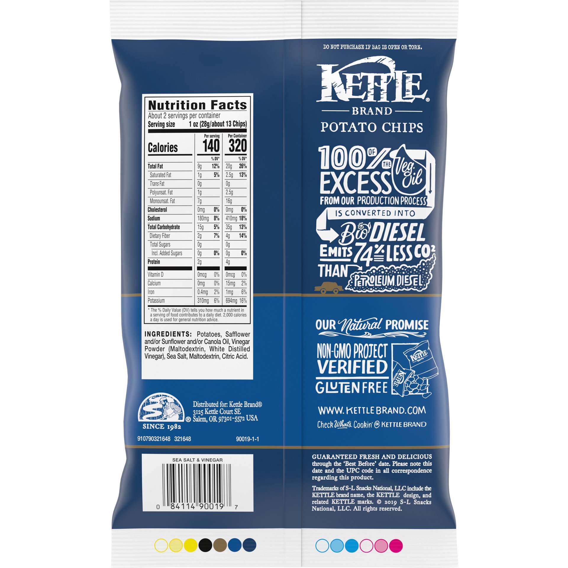 slide 3 of 5, Kettle Brand Sea Salt and Vinegar Kettle Potato Chips, 2.25 oz