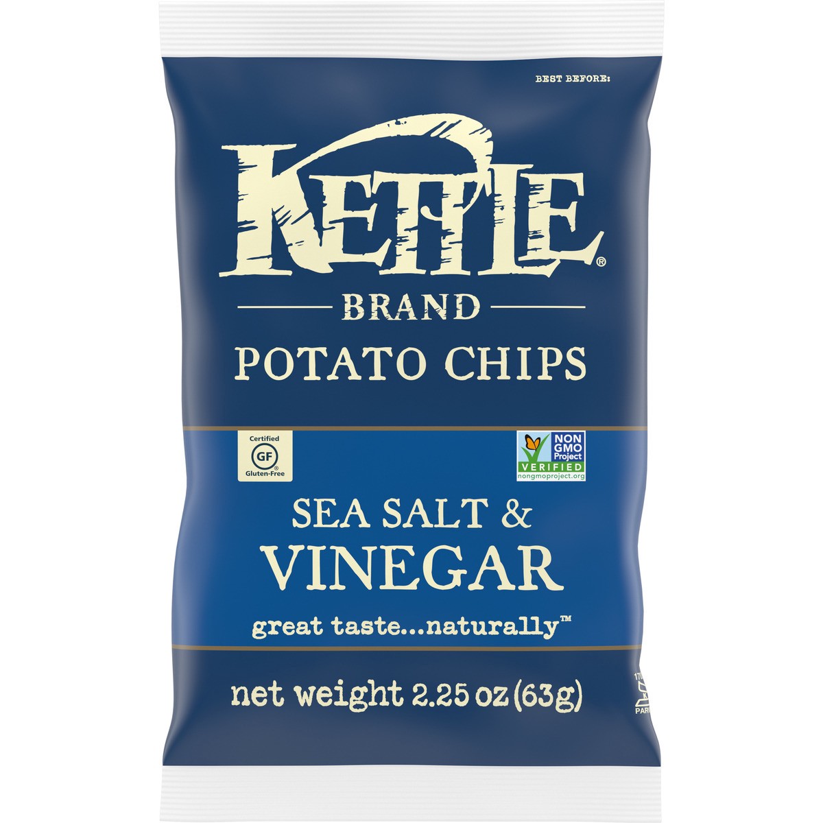 slide 1 of 5, Kettle Brand Sea Salt and Vinegar Kettle Potato Chips, 2.25 oz