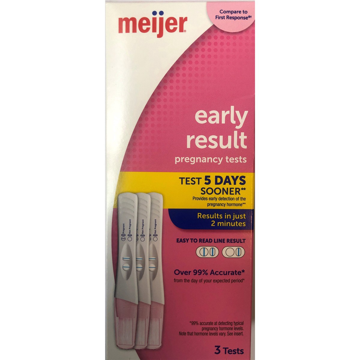 slide 1 of 13, Meijer Early Results Pregnancy Test, 3 ct