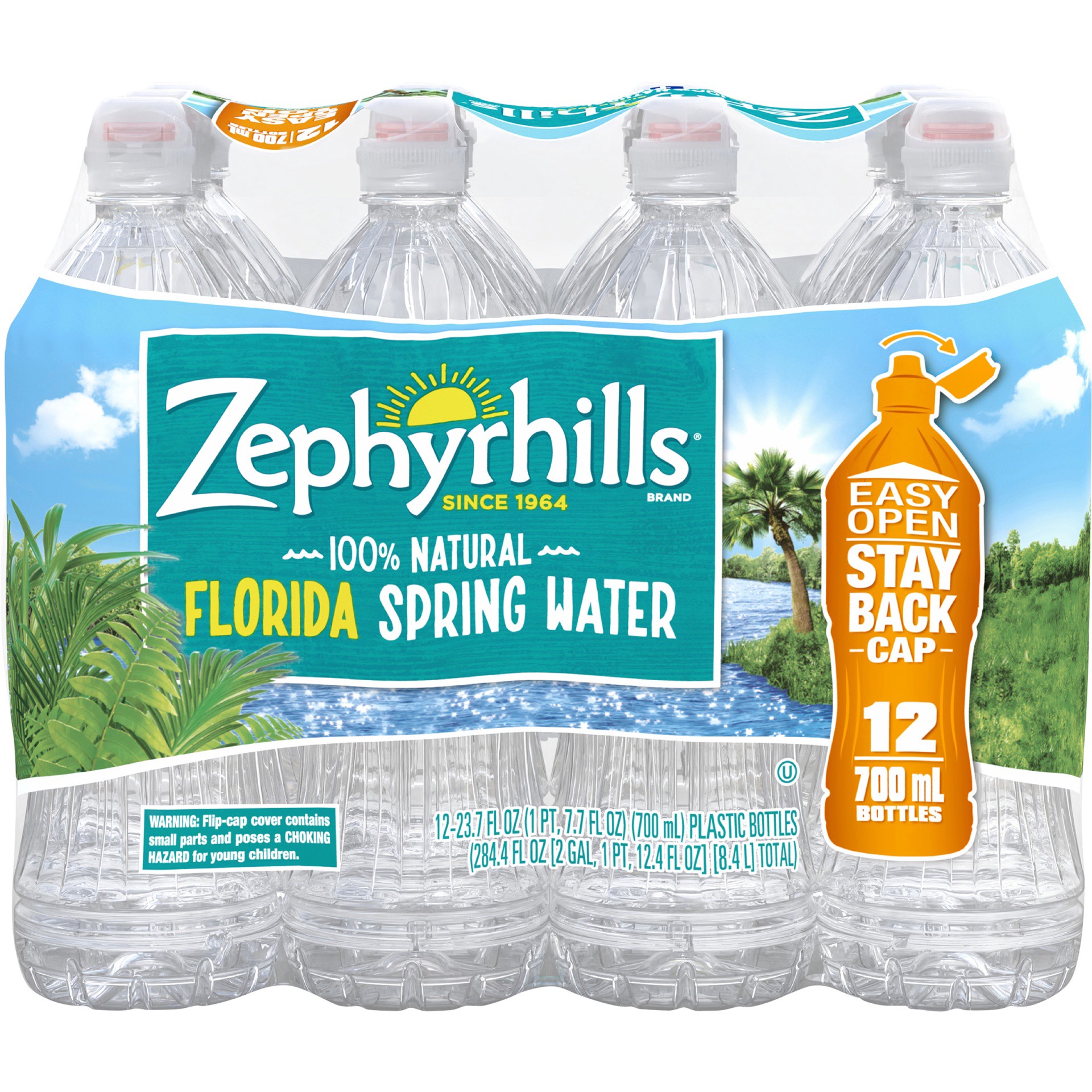 slide 2 of 5, Zephyrhills Brand 100% Natural Spring Water, 23.7-ounce plastic sport cap bottles (Pack of 12), 23.7 oz