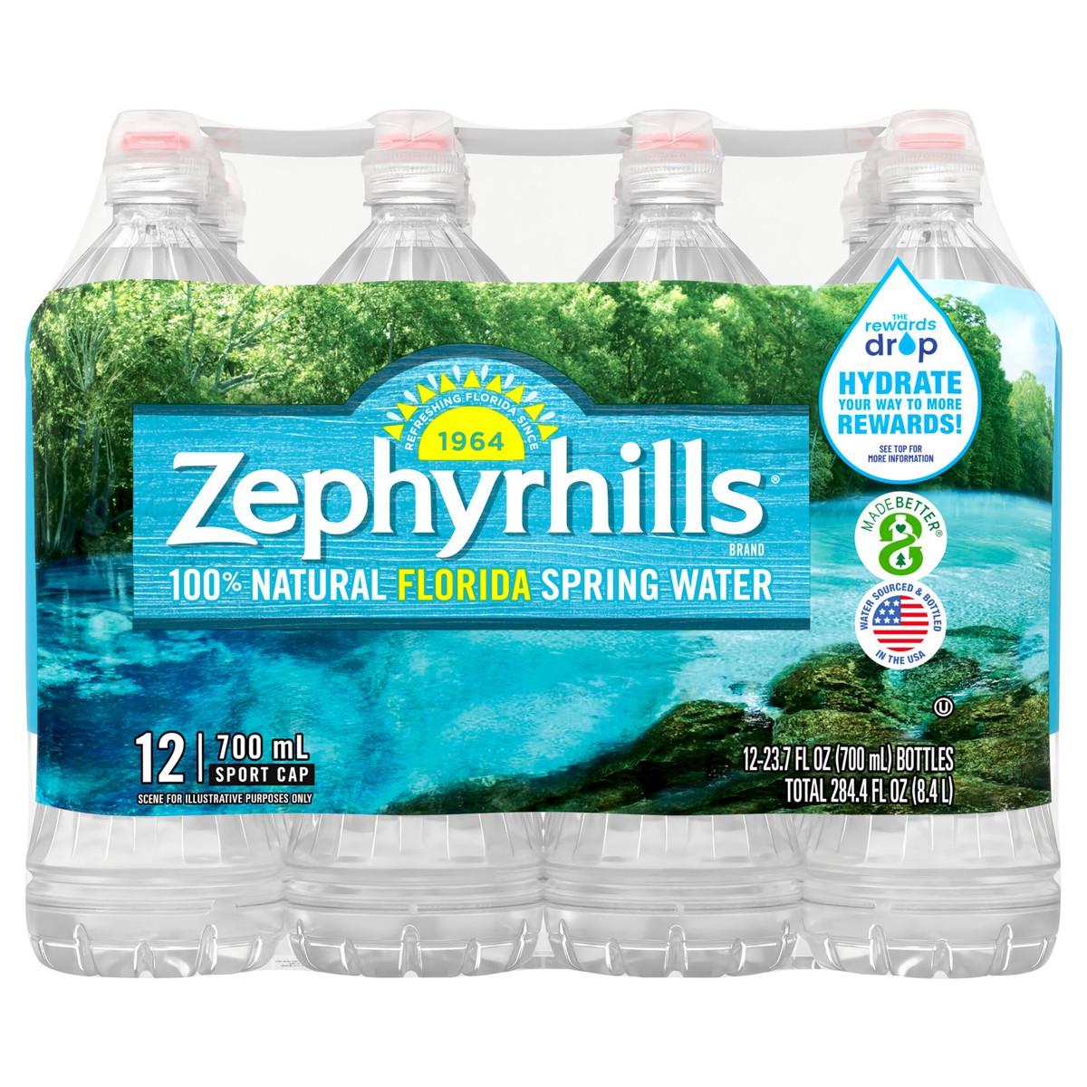 slide 1 of 5, Zephyrhills Brand 100% Natural Spring Water, plastic sport cap bottles (Pack of 12) - 23.7 oz, 23.7 oz