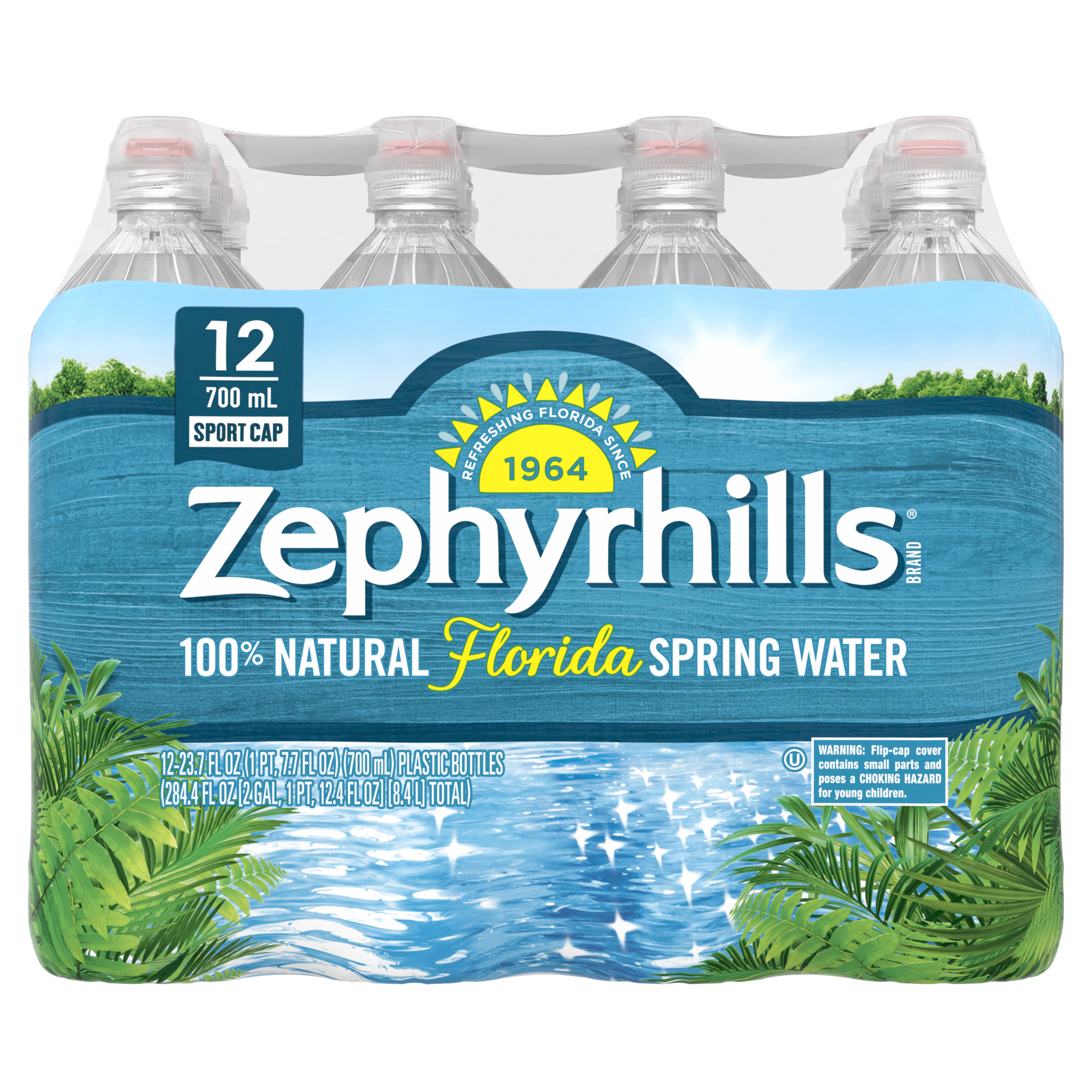 slide 1 of 5, Zephyrhills Brand 100% Natural Spring Water, 23.7-ounce plastic sport cap bottles (Pack of 12), 23.7 oz