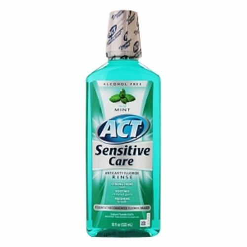 slide 1 of 1, ACT Total Care Anticavity Fluoride Mouthwash Sensitive Formula in Mint Flavor, 18 oz
