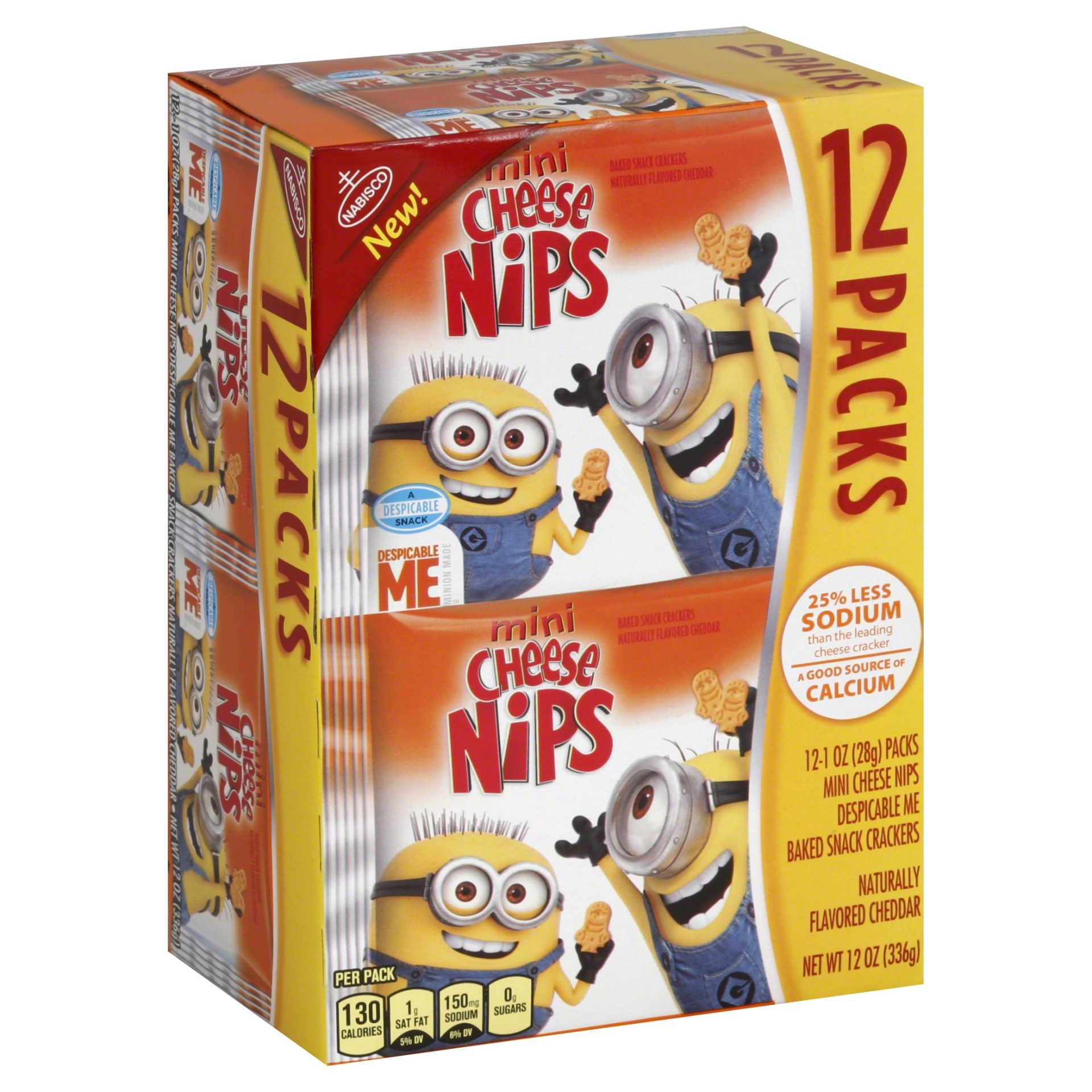 slide 1 of 8, Nabisco Mini Cheese Nips Despicable Me Cheddar Baked Snack Crackers, 12 ct; 1 oz