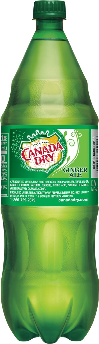 slide 3 of 7, Canada Dry Ginger Ale Soda, 1.25 L bottle, 42.26 fl oz