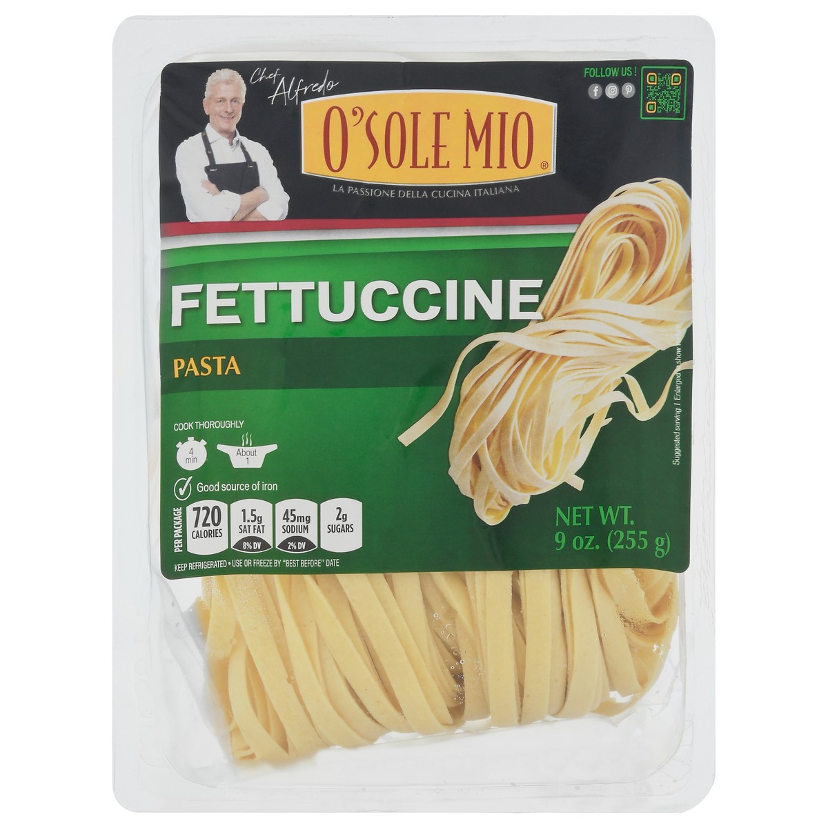 slide 4 of 13, O Sole Mio Fettuchini, 9 oz