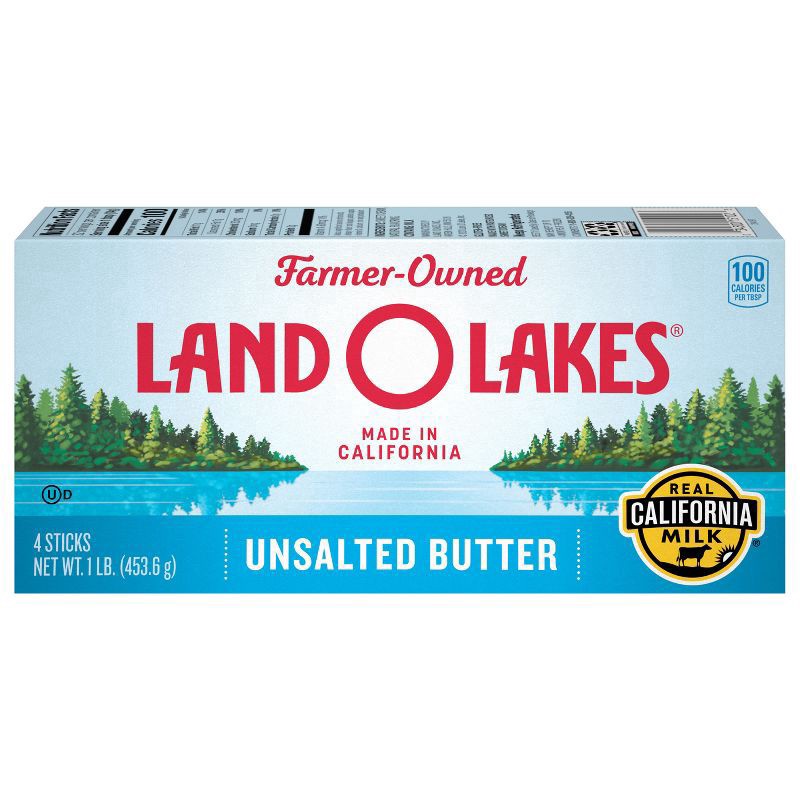 slide 1 of 6, Land O'Lakes Unsalted Butter, 4 ct