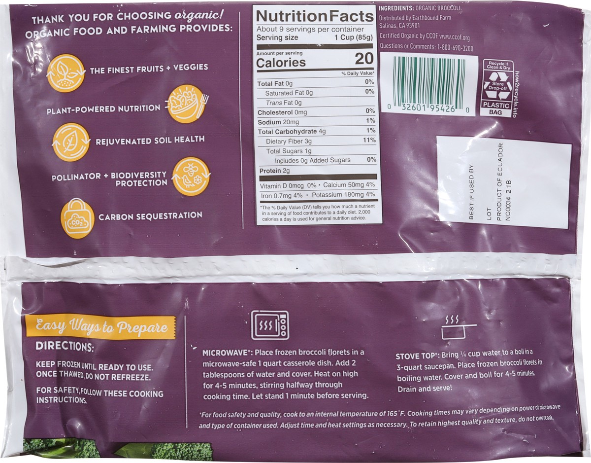 slide 6 of 13, Earthbound Farm Organic Broccoli Florets Value Size 26 oz, 26 oz