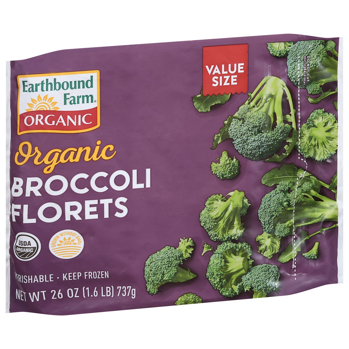 slide 4 of 13, Earthbound Farm Organic Broccoli Florets Value Size 26 oz, 26 oz