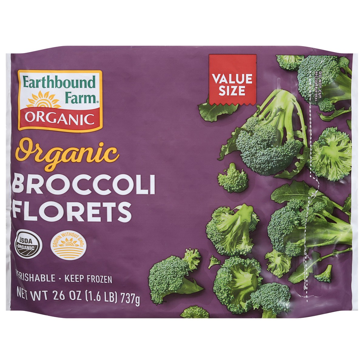 slide 2 of 13, Earthbound Farm Organic Broccoli Florets Value Size 26 oz, 26 oz