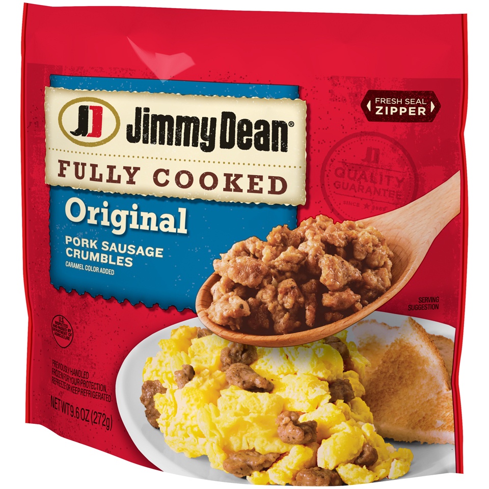 slide 4 of 6, Jimmy Dean Fully Cooked Original Pork Sausage Crumbles, 9.6 oz