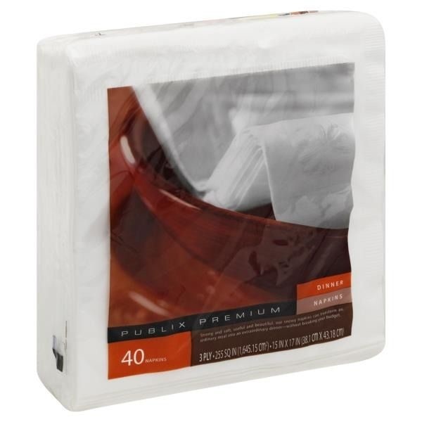 slide 1 of 1, Publix Premium 3-Ply Dinner Napkins, 40 ct