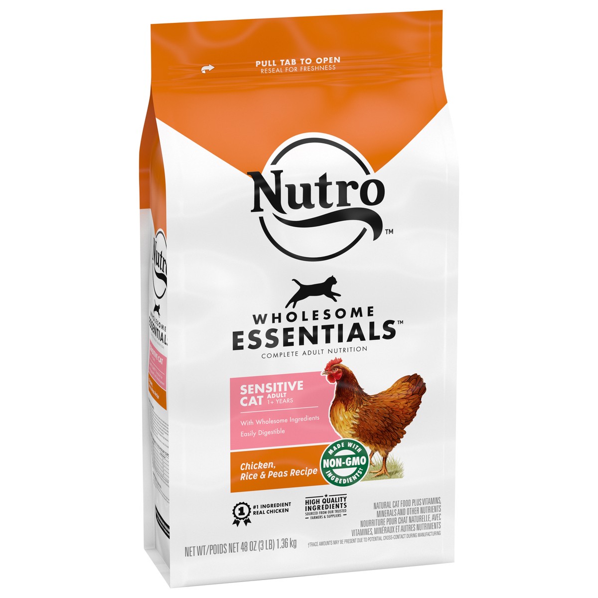 slide 5 of 9, Nutro Wholesome Essentials Sensitive Adult 1+ Years Chicken, Rice & Peas Recipe Dog Food 48 oz, 3 lb