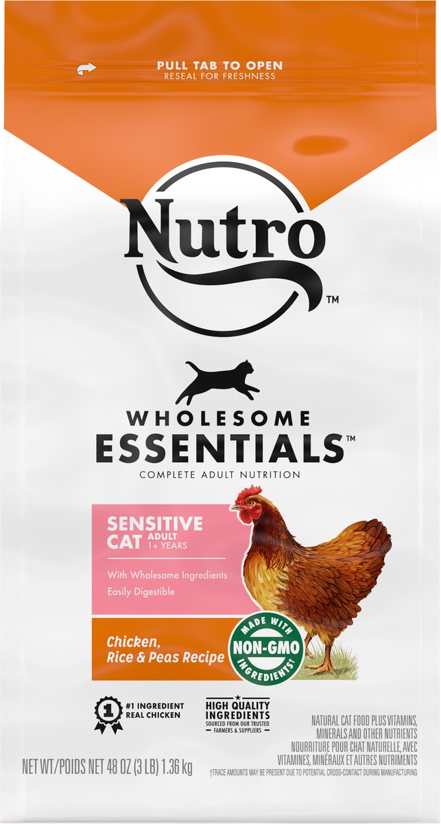 slide 8 of 9, Nutro Wholesome Essentials Sensitive Adult 1+ Years Chicken, Rice & Peas Recipe Dog Food 48 oz, 3 lb