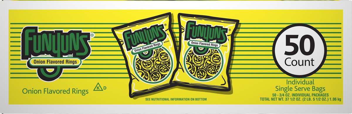 slide 8 of 9, Funyuns Rings, Onion Flavored, 50 ct